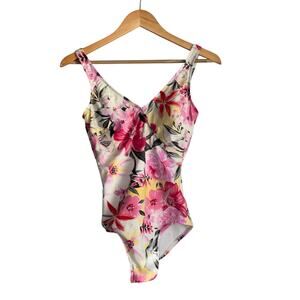 MagicSuit Floral Print One Piece Swimsuit Womens 8 Swim Slimming Tummy Control